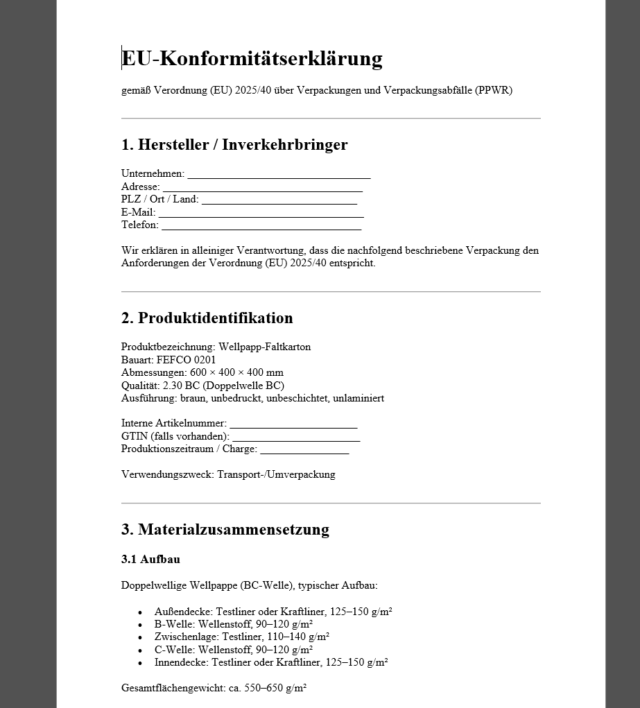 Muster Konformitätserklärung
