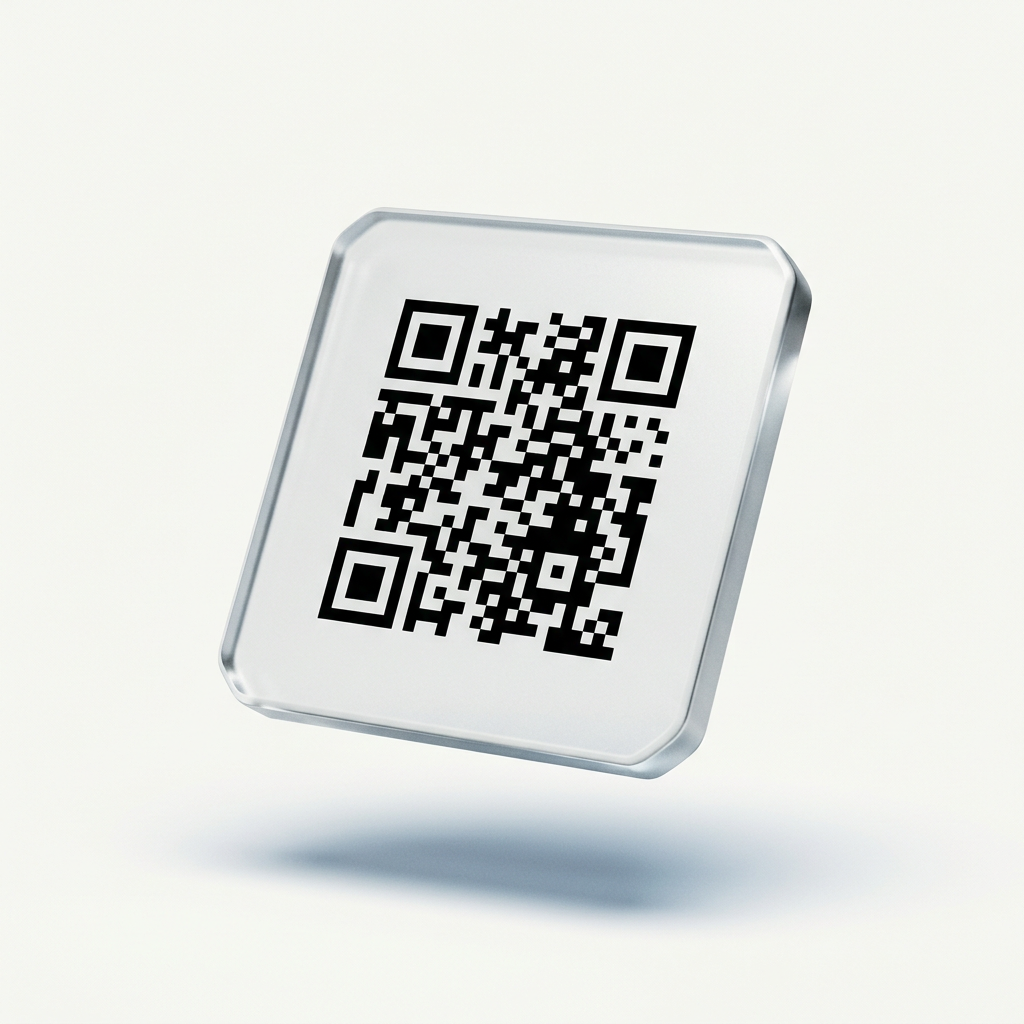 Floating QR code as a digital download asset