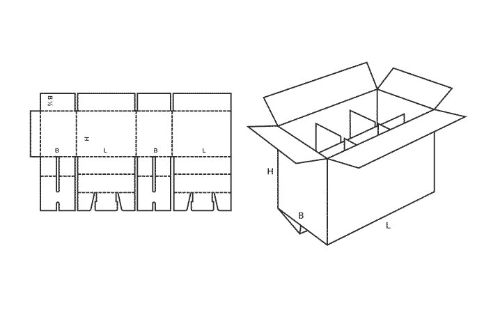 FEFCO 0207 (Wellpappe-Bauart-Skizze)