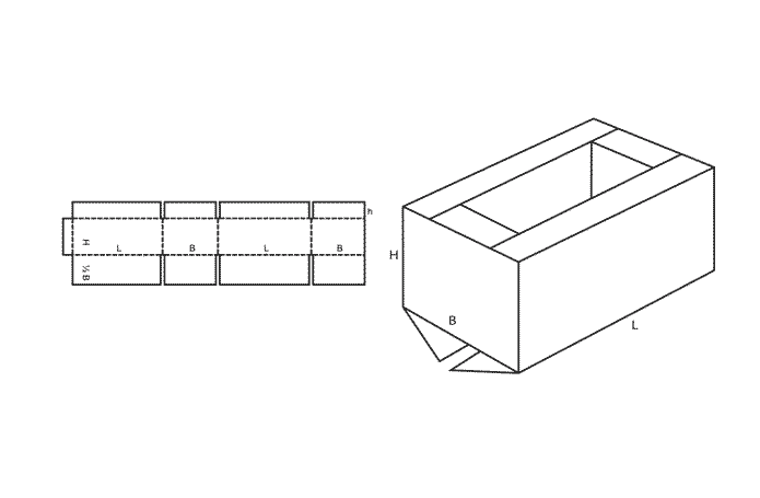 FEFCO 0209 (Wellpappe-Bauart-Skizze)