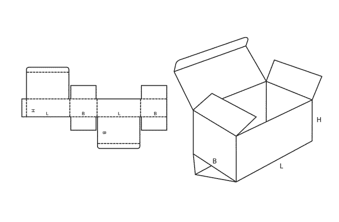 FEFCO 0211 (Wellpappe-Bauart-Skizze)