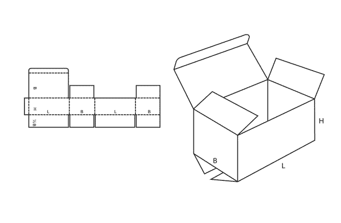 FEFCO 0212 (Wellpappe-Bauart-Skizze)
