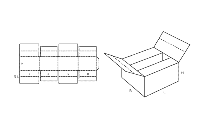 FEFCO 0229 (Wellpappe-Bauart-Skizze)