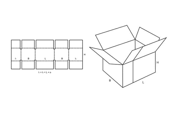 FEFCO 0230 (Wellpappe-Bauart-Skizze)