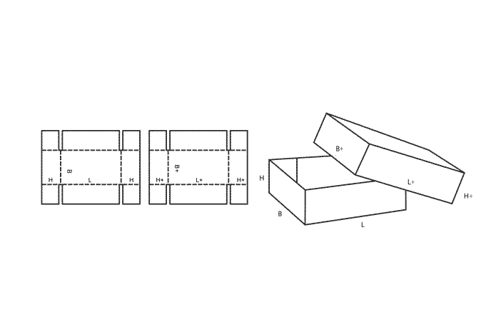 FEFCO 0300 (Wellpappe-Bauart-Skizze)