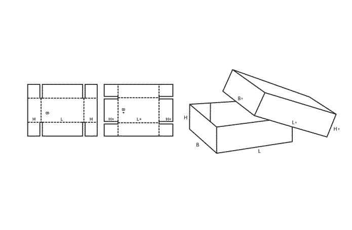 FEFCO 0301 (Wellpappe-Bauart-Skizze)