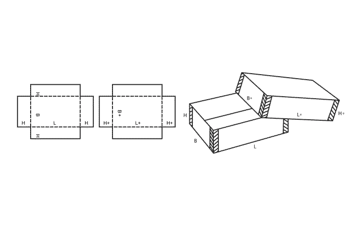 FEFCO 0302 (Wellpappe-Bauart-Skizze)