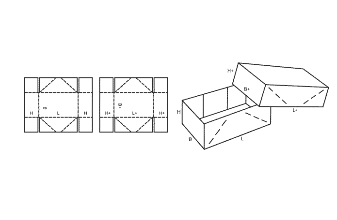 FEFCO 0304 (Wellpappe-Bauart-Skizze)