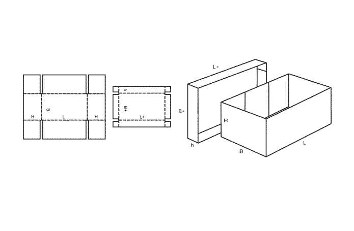 FEFCO 0306 (Wellpappe-Bauart-Skizze)