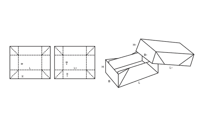 FEFCO 0309 (Wellpappe-Bauart-Skizze)