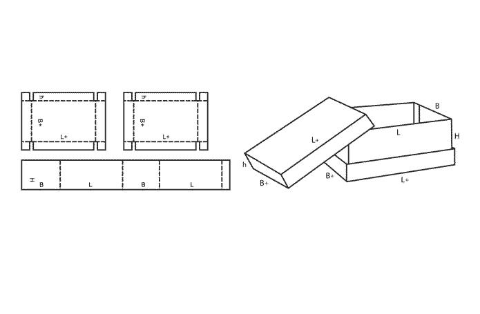 FEFCO 0310 (Wellpappe-Bauart-Skizze)