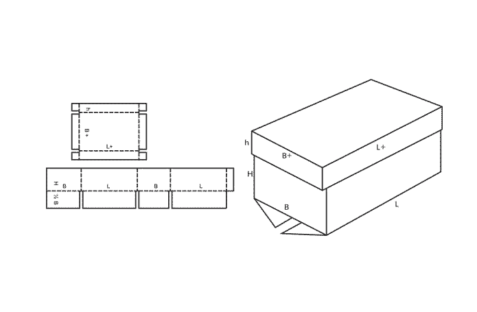 FEFCO 0312 (Wellpappe-Bauart-Skizze)
