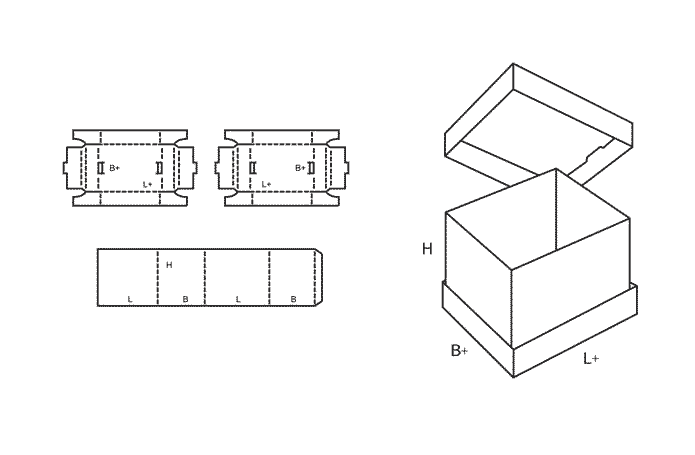FEFCO 0314 (Wellpappe-Bauart-Skizze)