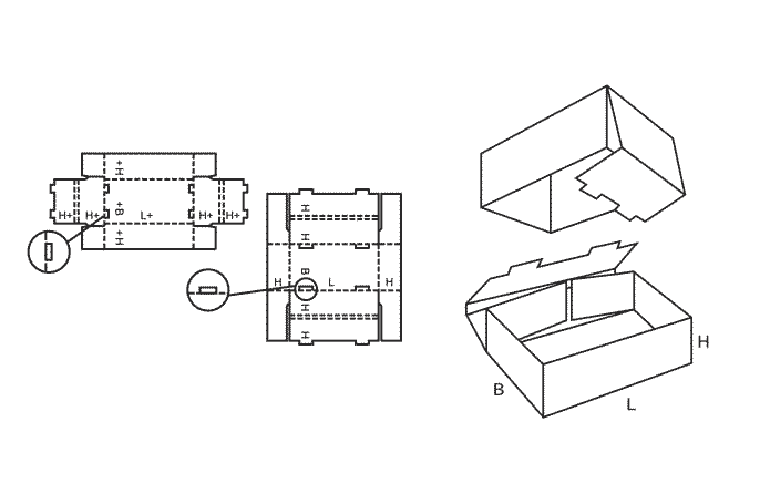 FEFCO 0330 (Wellpappe-Bauart-Skizze)