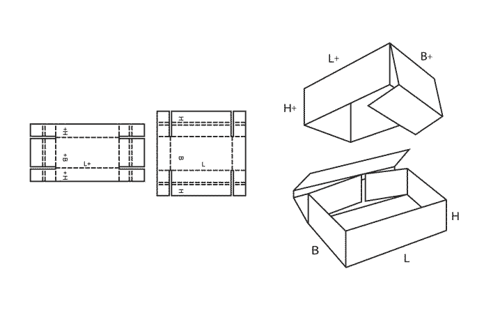 FEFCO 0331 (Wellpappe-Bauart-Skizze)