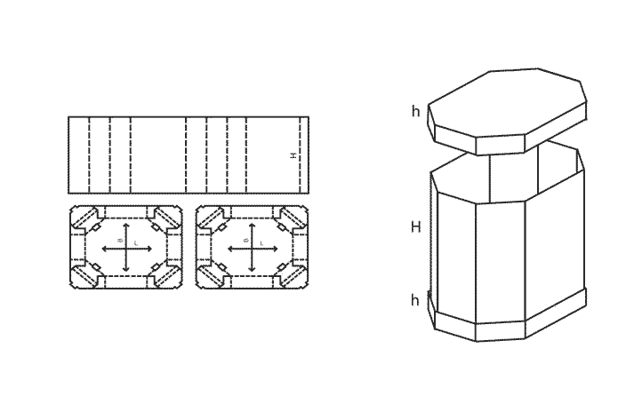 FEFCO 0352 (Wellpappe-Bauart-Skizze)