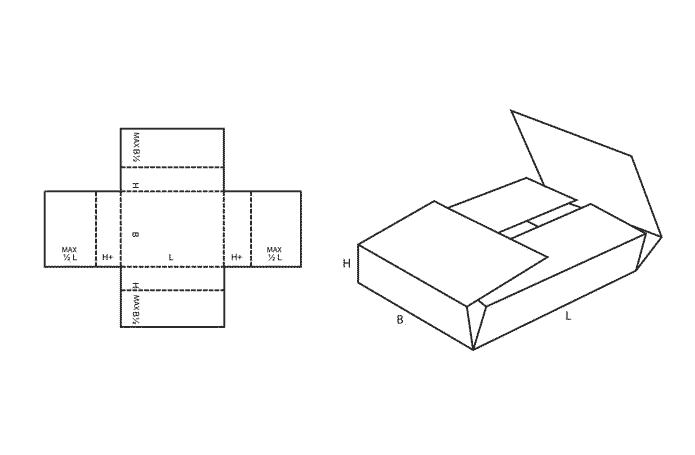 FEFCO 0402 (Wellpappe-Bauart-Skizze)