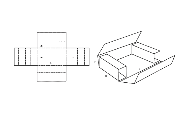 FEFCO 0403 (Wellpappe-Bauart-Skizze)