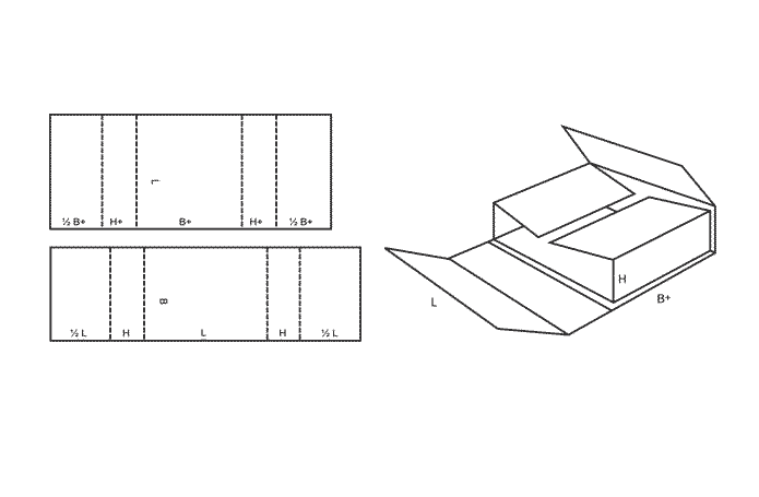 FEFCO 0404 (Wellpappe-Bauart-Skizze)