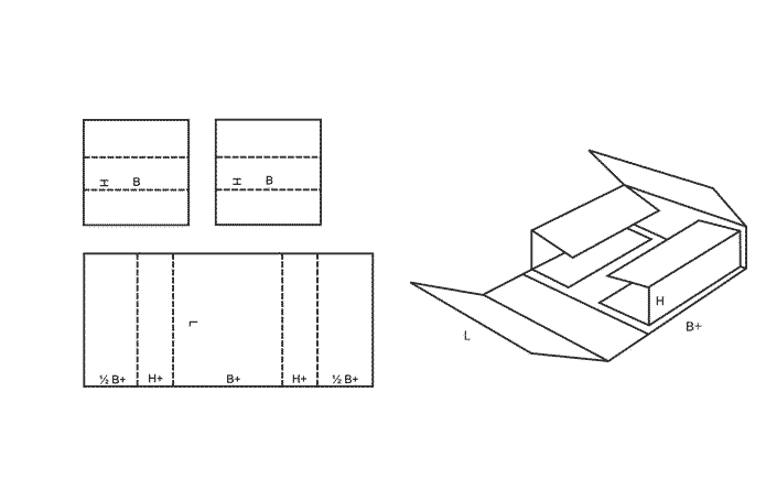 FEFCO 0405 (Wellpappe-Bauart-Skizze)