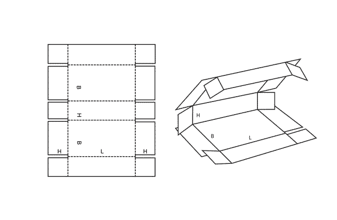 FEFCO 0409 (Wellpappe-Bauart-Skizze)