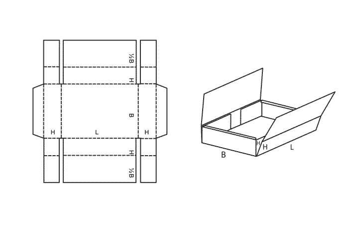 FEFCO 0412 (Wellpappe-Bauart-Skizze)
