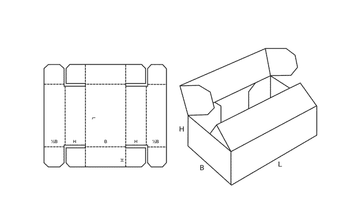 FEFCO 0416 (Wellpappe-Bauart-Skizze)