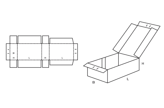 FEFCO 0440 (Wellpappe-Bauart-Skizze)