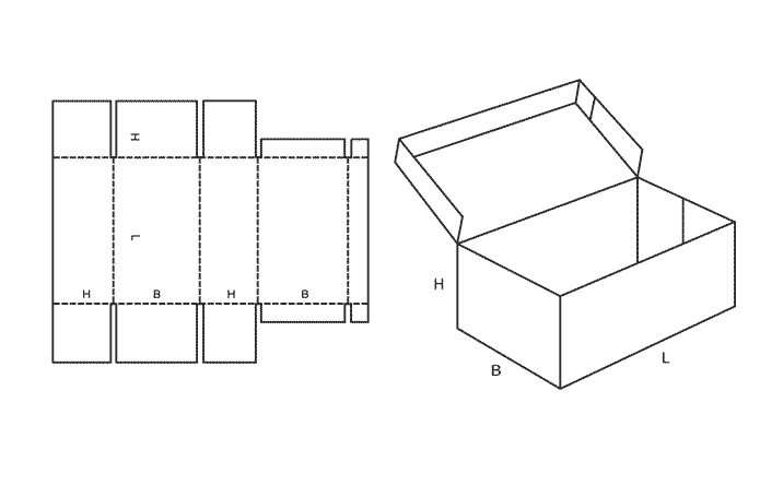 FEFCO 0441 (Wellpappe-Bauart-Skizze)
