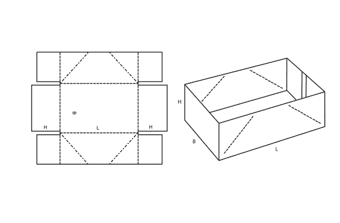 FEFCO 0450 (Wellpappe-Bauart-Skizze)