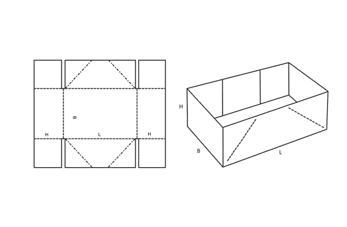 FEFCO 0451 (Wellpappe-Bauart-Skizze)
