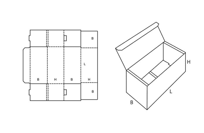 FEFCO 0470 (Wellpappe-Bauart-Skizze)