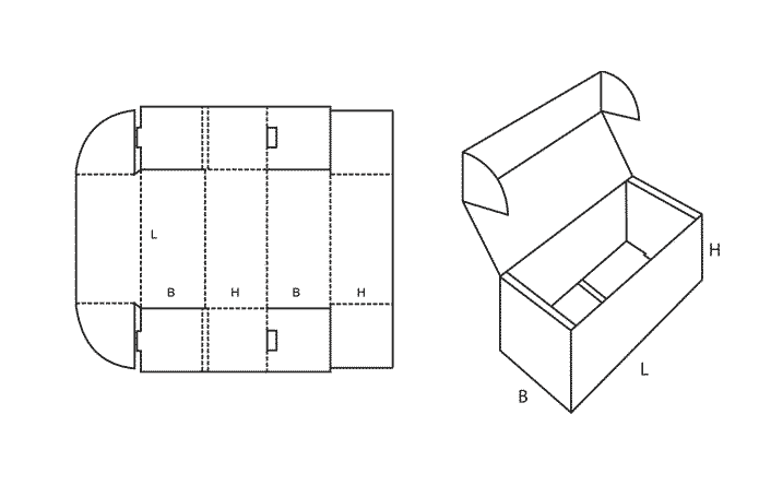 FEFCO 0471 (Wellpappe-Bauart-Skizze)