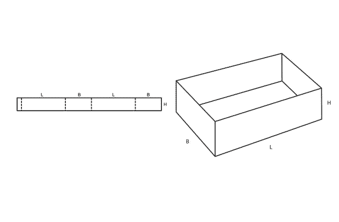 FEFCO 0501 (Wellpappe-Bauart-Skizze)