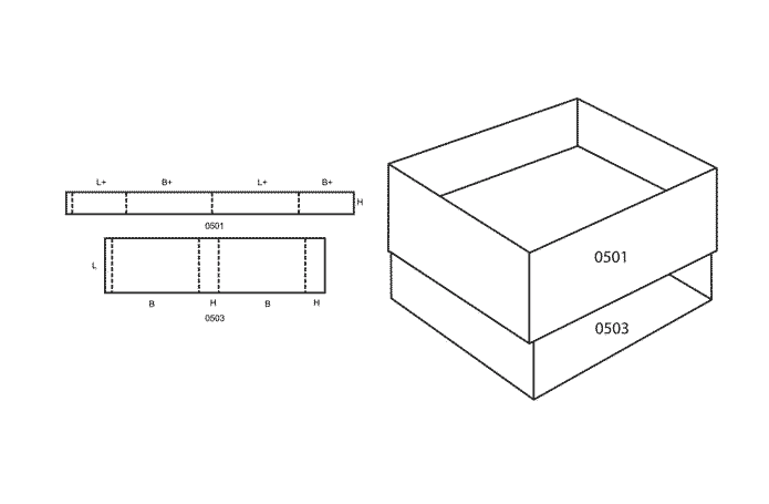 FEFCO 0507 (Wellpappe-Bauart-Skizze)