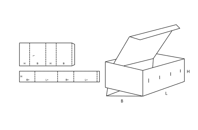FEFCO 0510 (Wellpappe-Bauart-Skizze)