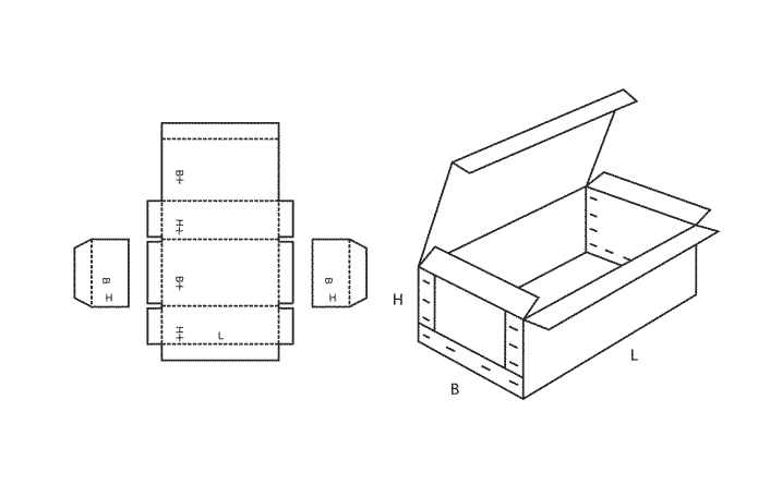 FEFCO 0602 (Wellpappe-Bauart-Skizze)