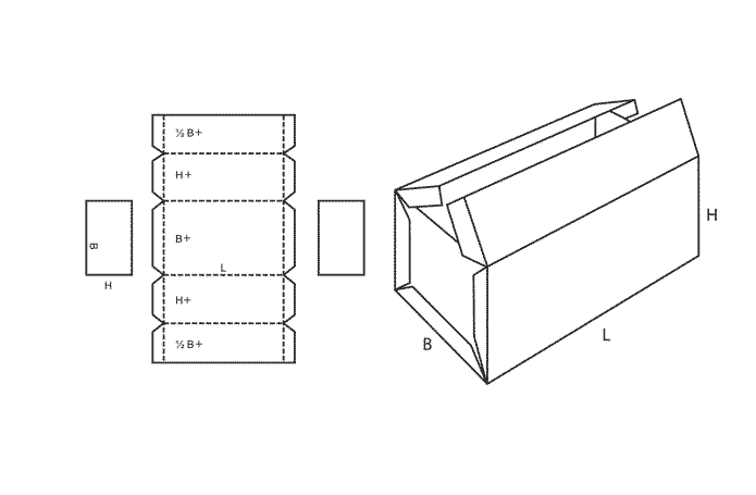 FEFCO 0606 (Wellpappe-Bauart-Skizze)