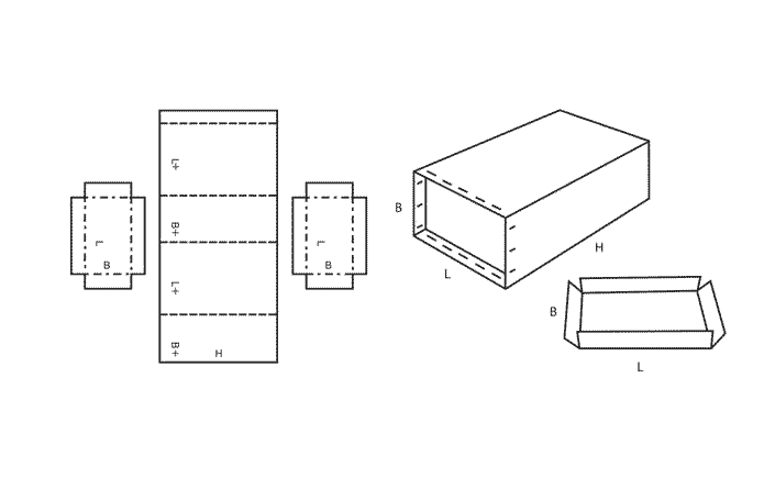 FEFCO 0616 (Wellpappe-Bauart-Skizze)