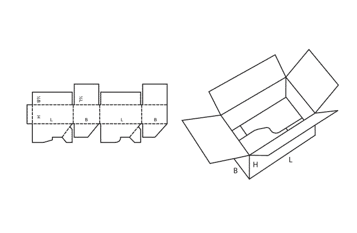FEFCO 0712 (Wellpappe-Bauart-Skizze)