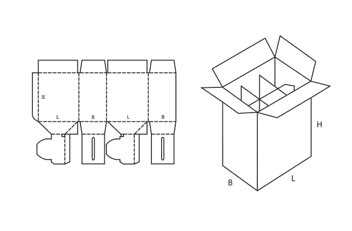 FEFCO 0715 (Wellpappe-Bauart-Skizze)