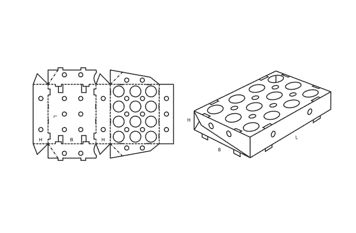 FEFCO 0751 (Wellpappe-Bauart-Skizze)
