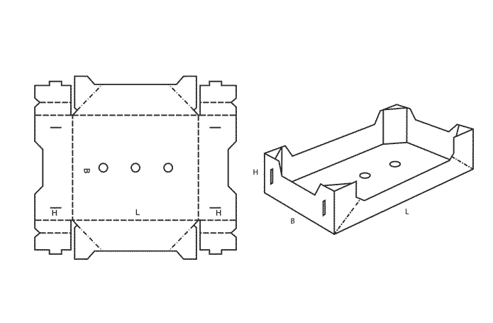 FEFCO 0771 (Wellpappe-Bauart-Skizze)